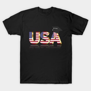 USA first day of school grade gift man women america flag T-Shirt